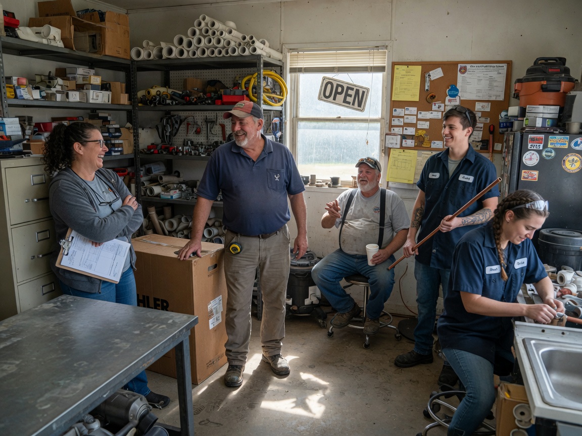 The Barker Plumbing team at work in Poplar Bluff